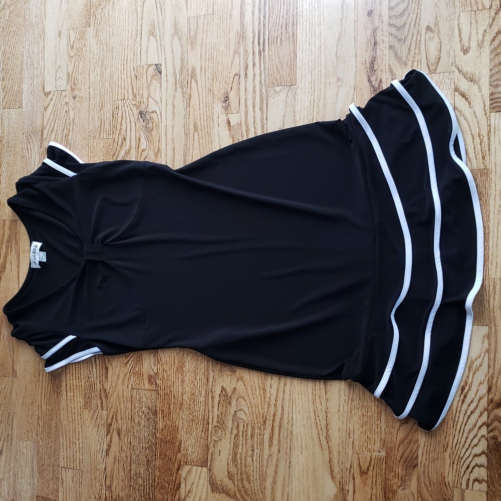 (8) Joseph Ribkoff Midi Dress Scalloped Colorblock Church Modest Academia